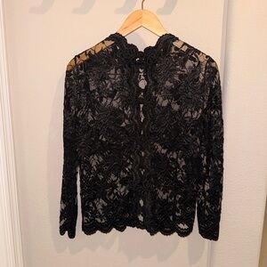 Vintage Black Lace Women Jacket